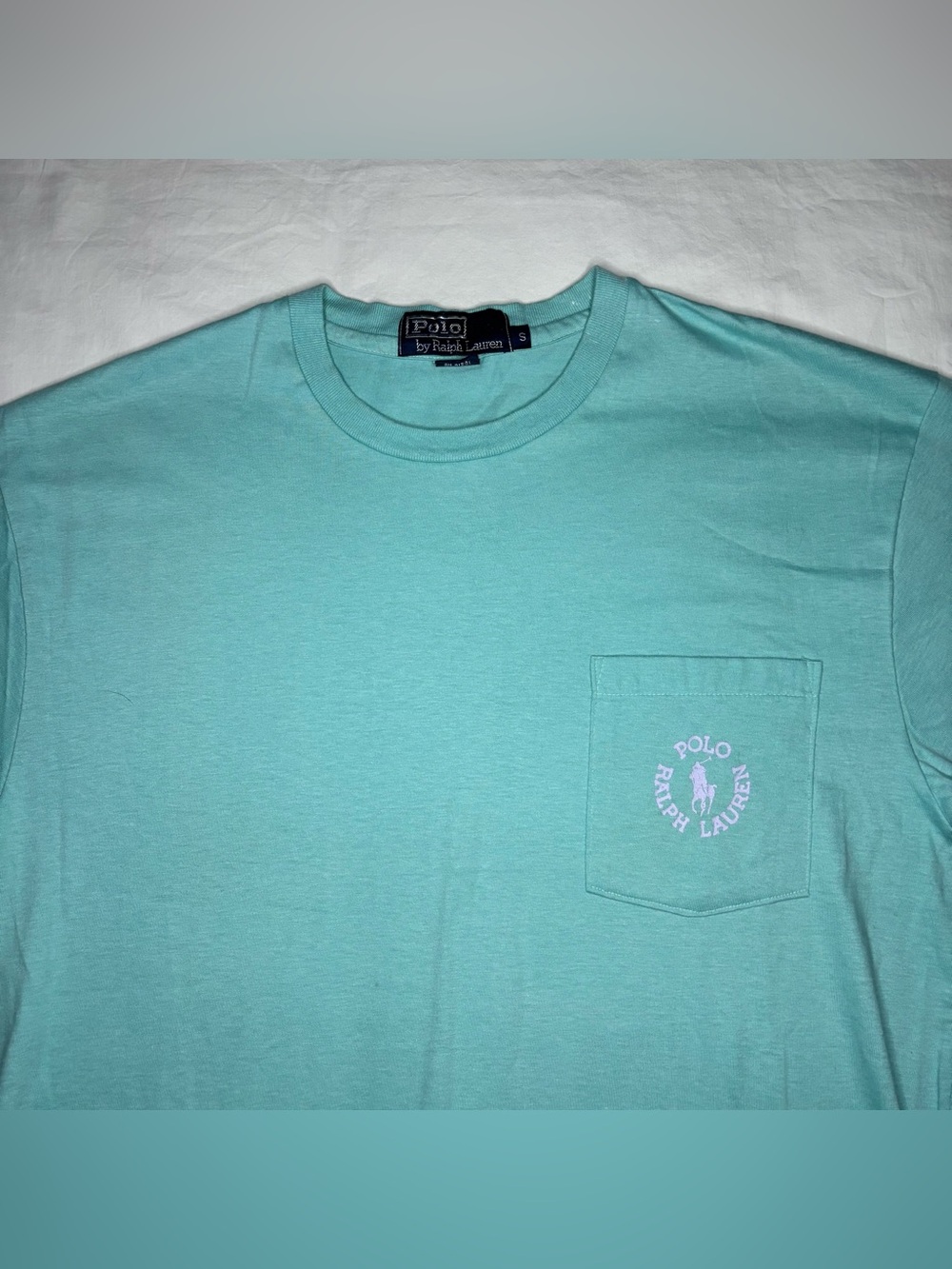 VINTAGE POLO RALPH LAUREN Single Stitch Pocket Tee Made In USA EUC Men’s Small